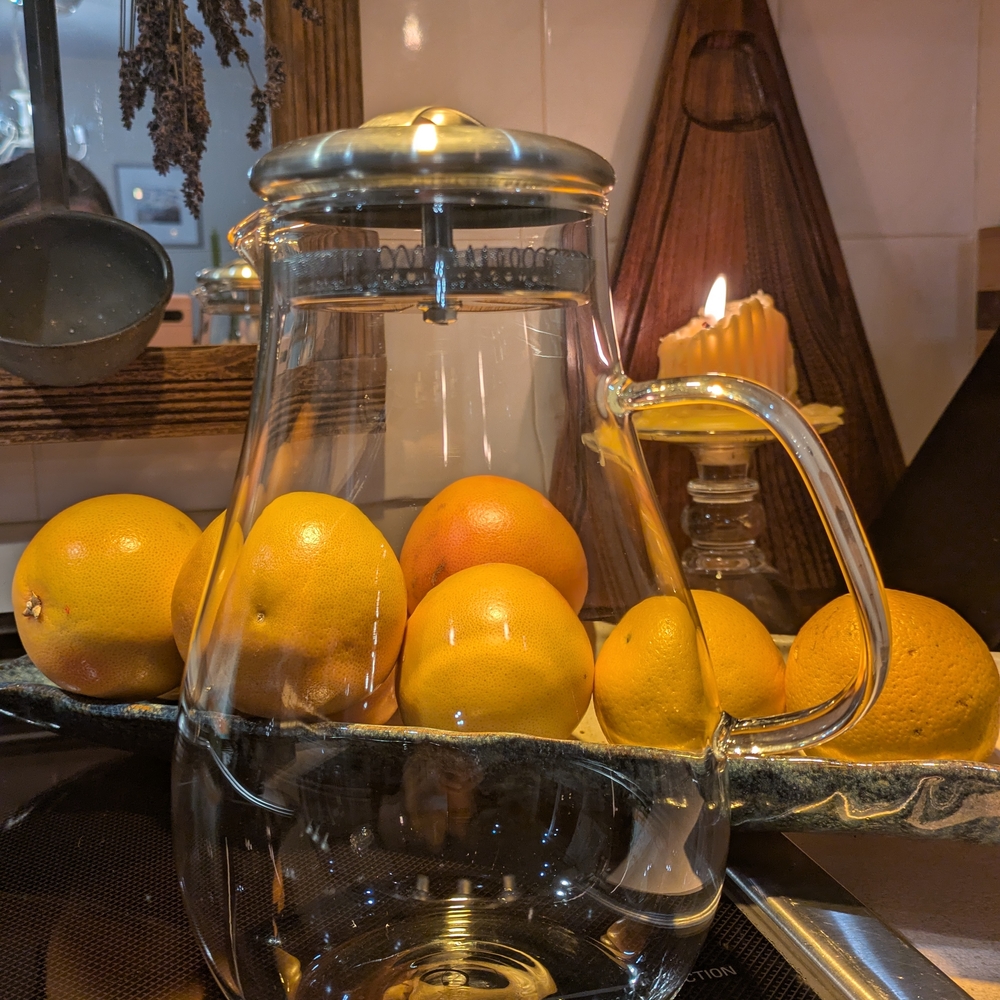 Glass Pitcher with Citrus Design